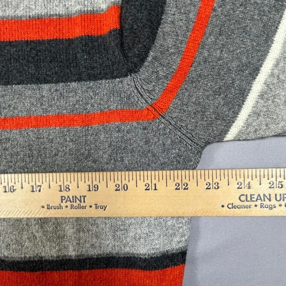Vintage Tommy Hilfiger Mens Large Striped Cotton Lambswool Crewneck Sweater